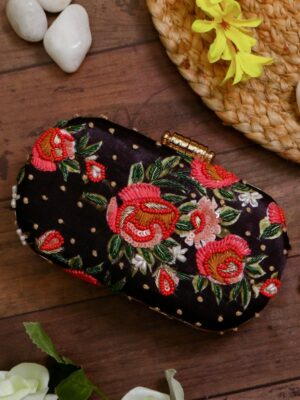 Printed Embroidery clutch