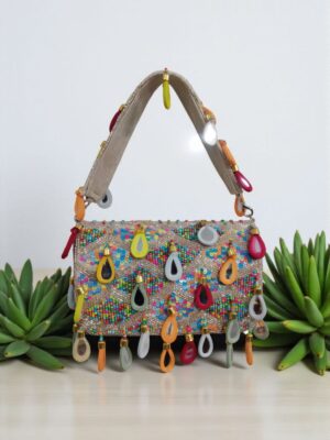 Mirror flap bag beige