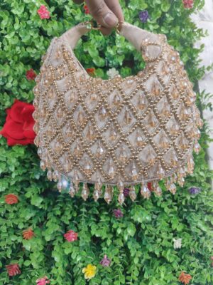 Fiza crystal clutch golden