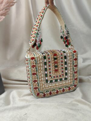 Handcrafted beaded clutch