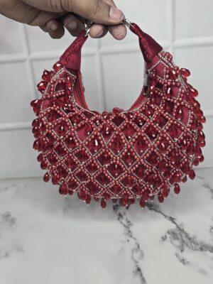 Fiza crystal clutch ruby