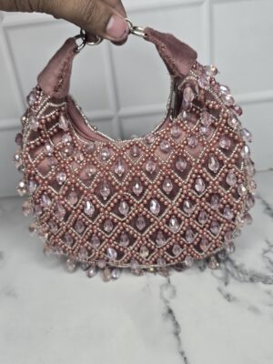 Fiza crystal clutch rose gold